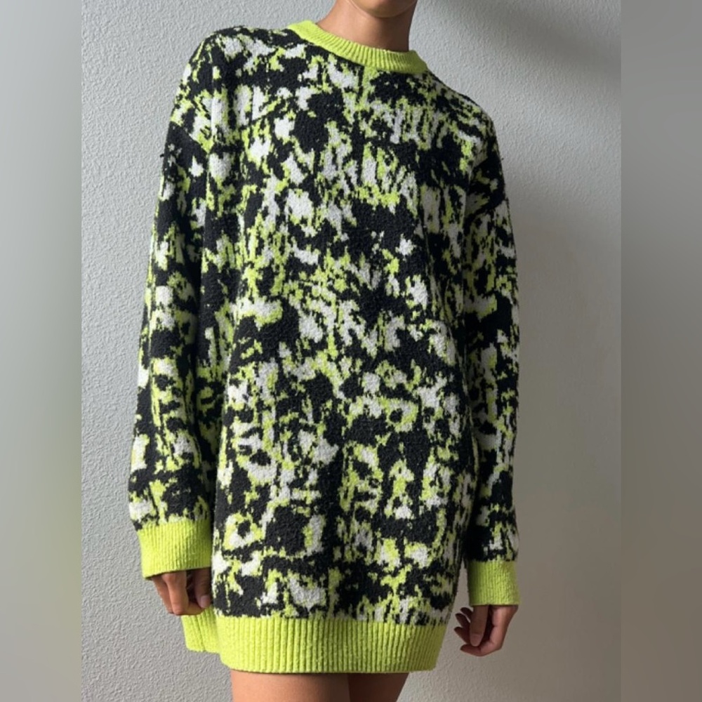 BP + Wildfang Black and Neon Yellow Sweater